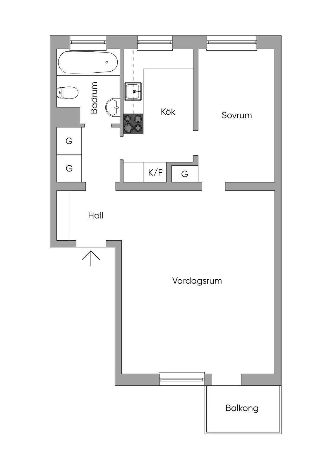 Floor plan for Bolmensvägen 33