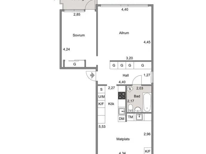 Floor plan for Krondammsvägen 49