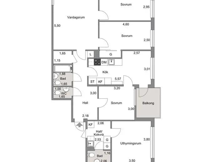 Floor plan for Storvretsvägen 92, 6 tr