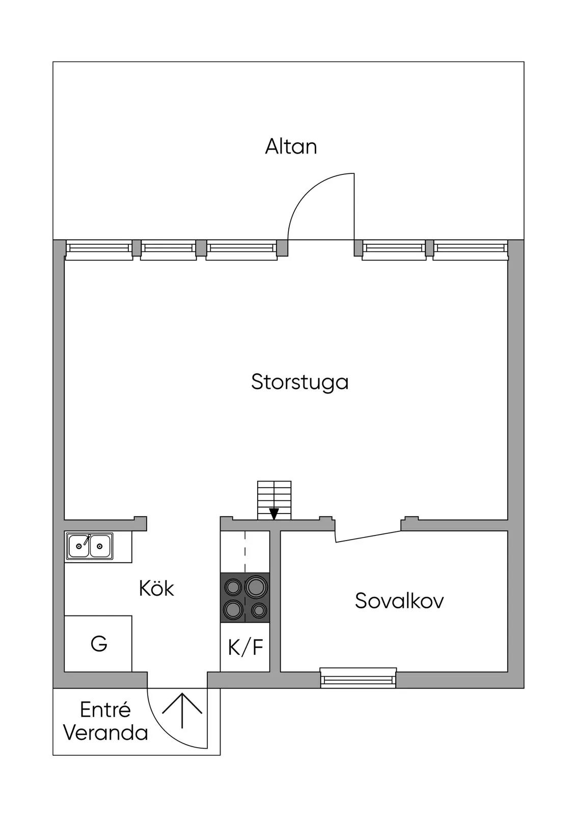 Planritning för Ekedals byväg 62