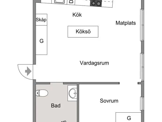 Planritning för Rindögatan 24