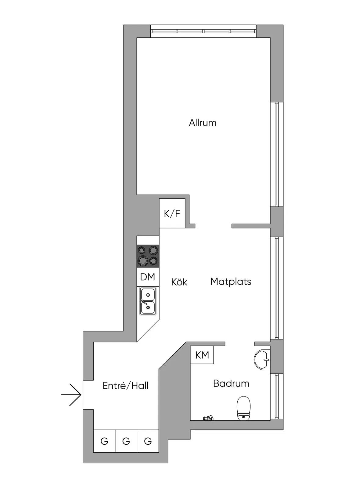 Floor plan for Johannesbergsgatan 3