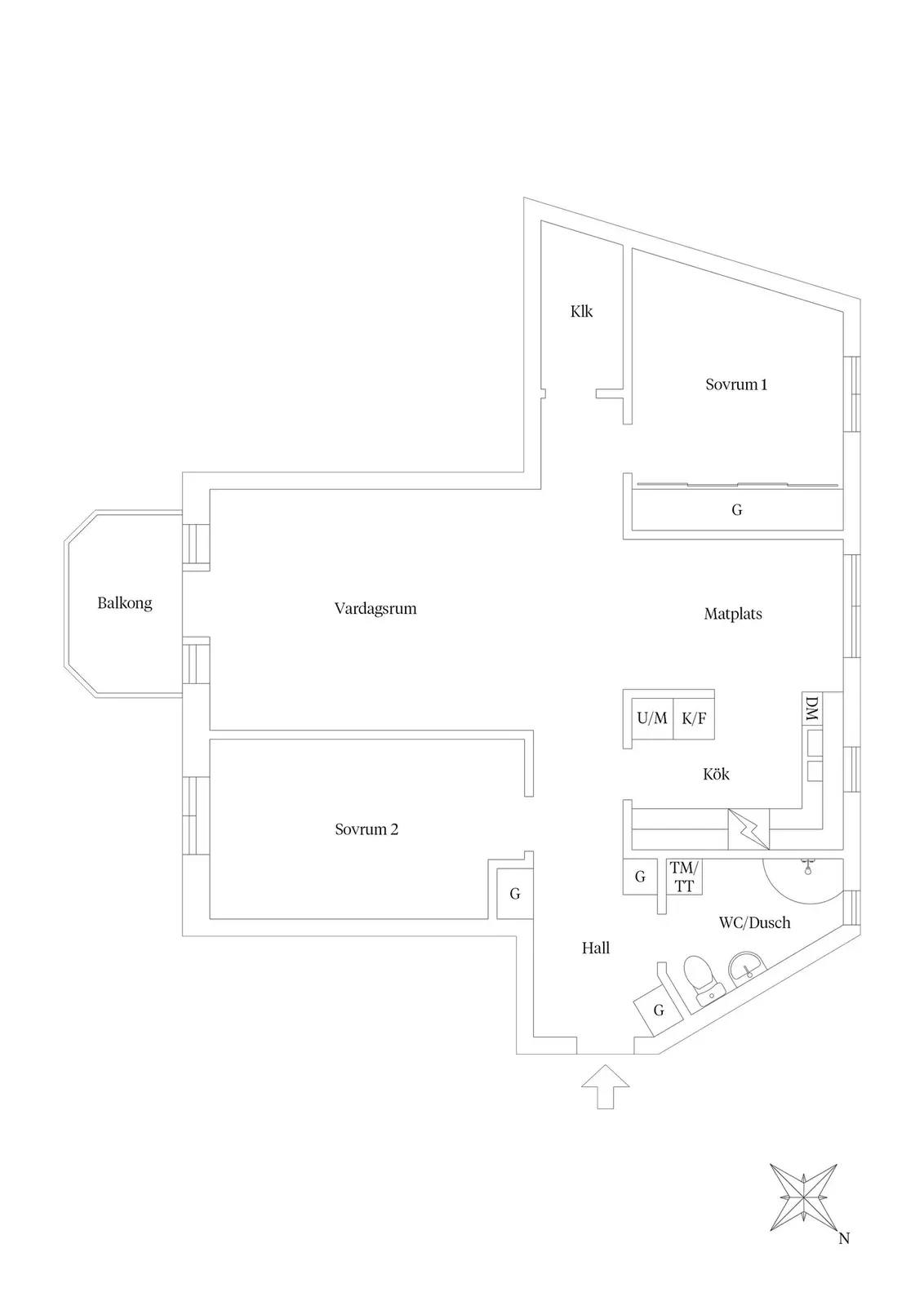 Floor plan for Drabantgatan 39