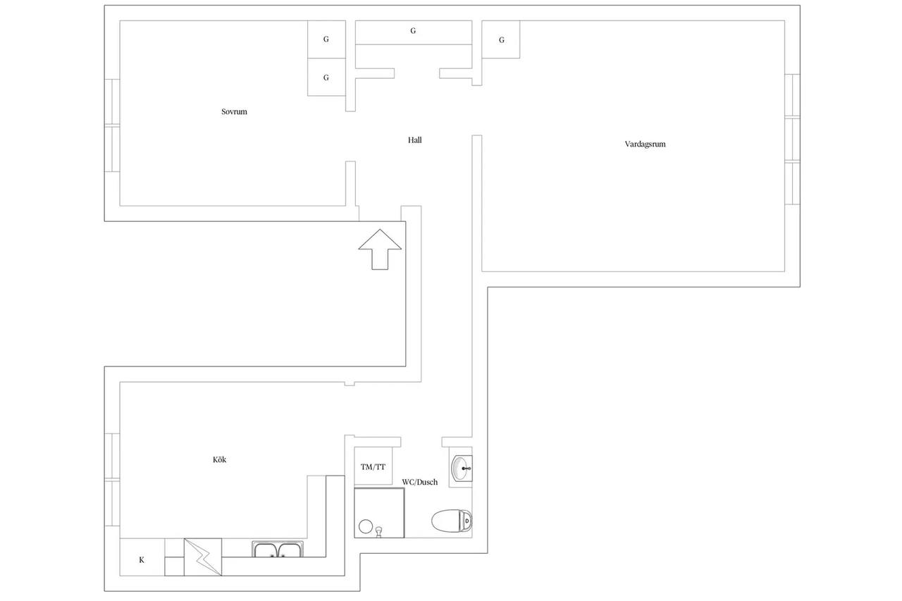 Floor plan for Ullmansgatan 5A