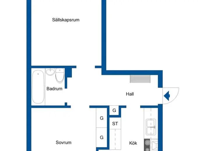 Planritning för Fredsdalsgatan 2A