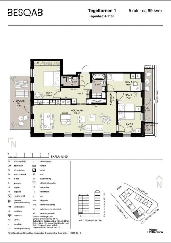 Floor plan for Max Sievertsgatan 1