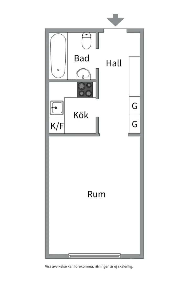 Floor plan for Kyrkogårdsgatan 23