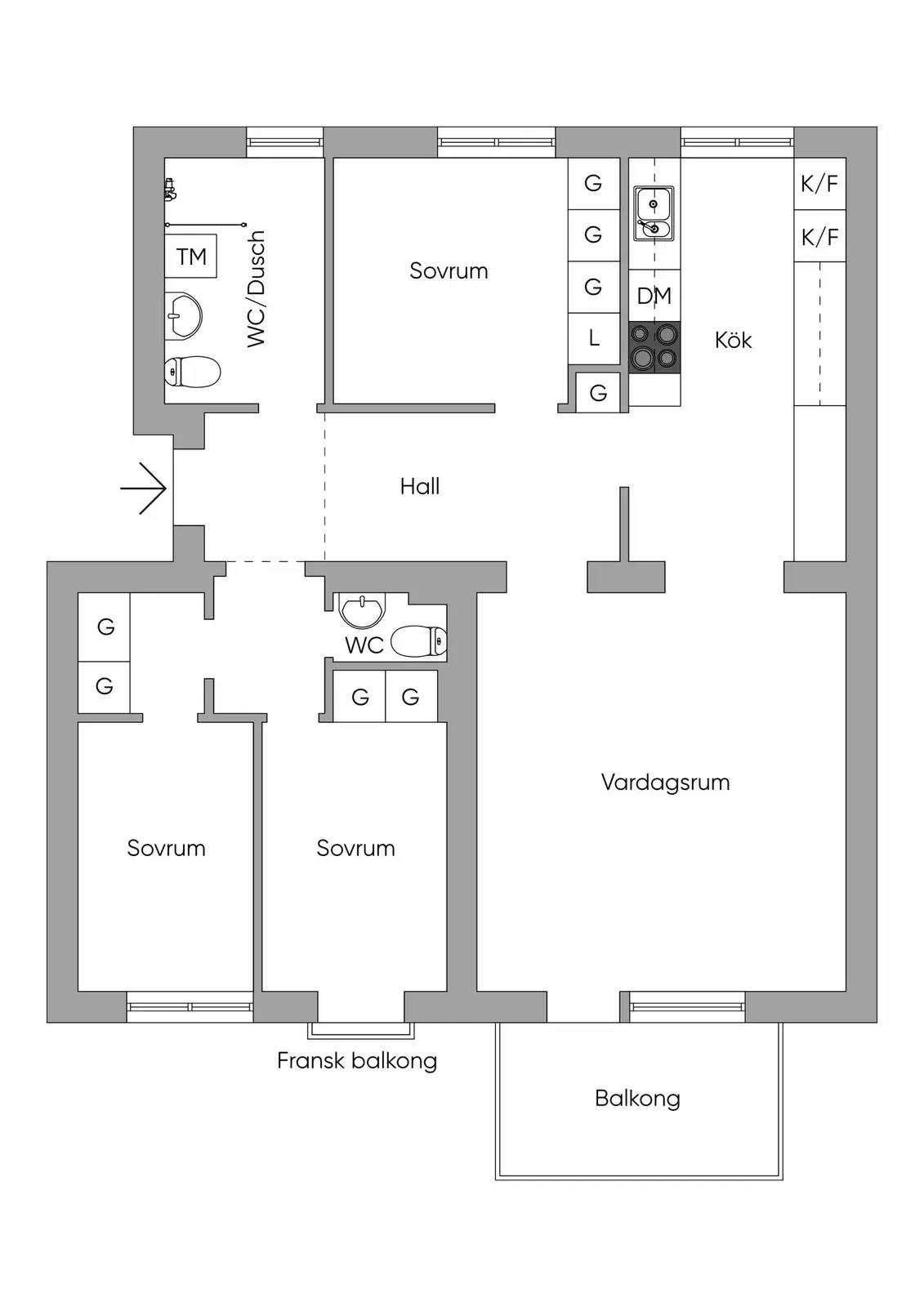 Floor plan for Isgränd 5