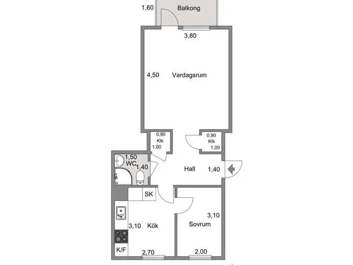 Floor plan for Lilla Håjumsgatan 11D