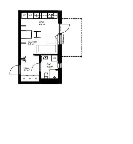 Floor plan for Kista Gårdsväg 16, 2tr