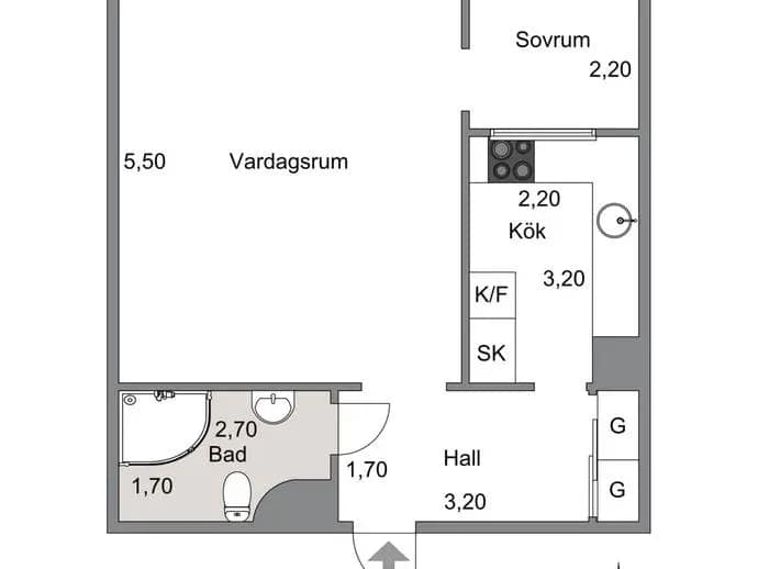 Planritning för Dalgatan 21A