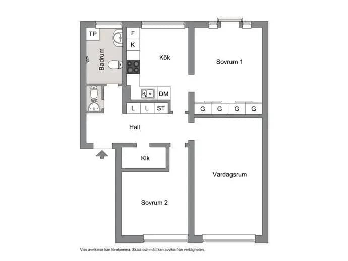 Planritning för Henriksdalsringen 121