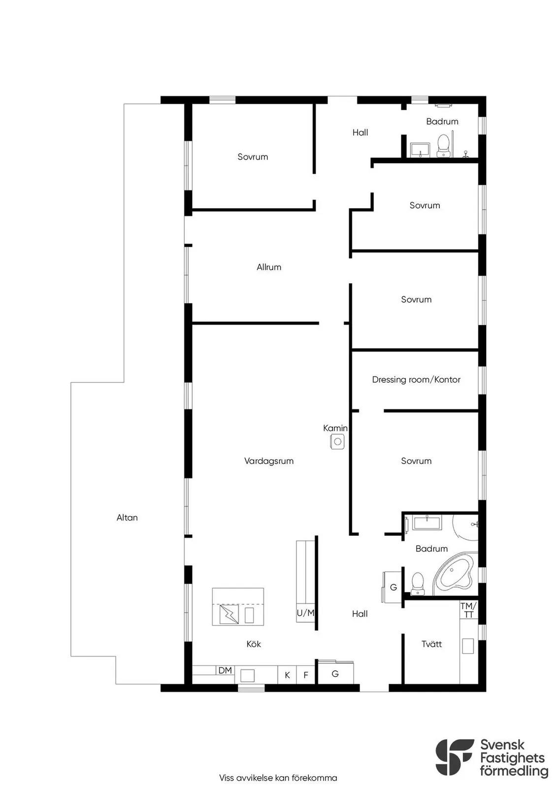 Planritning för Jakobsbergsvägen 3B