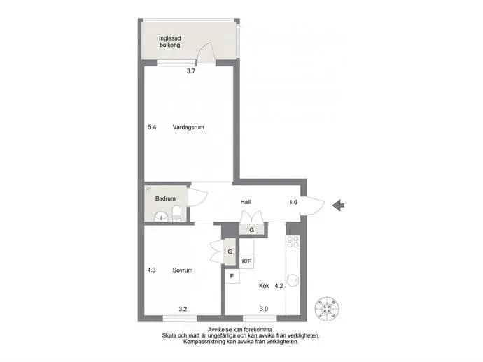 Floor plan for Trädgårdsgatan 7B