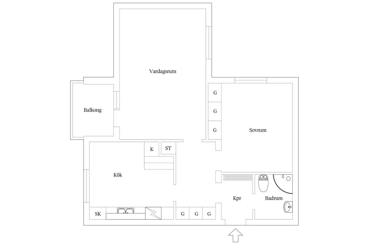 Floor plan for Uddeholmsgatan 32E