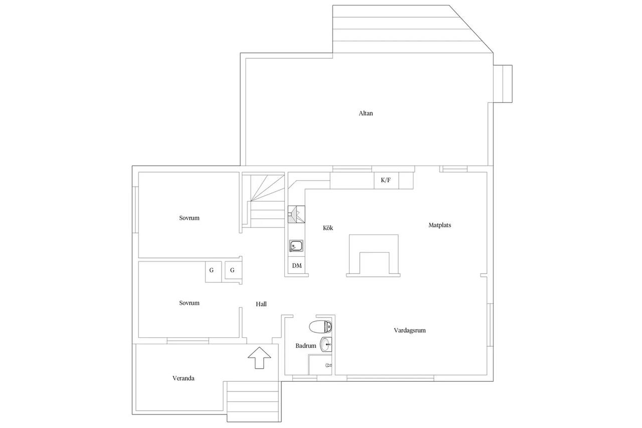 Planritning för Grönelidsvägen 6
