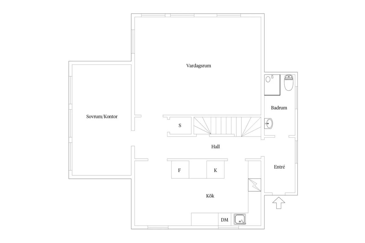 Floor plan for Björkhöjdsgatan 8B