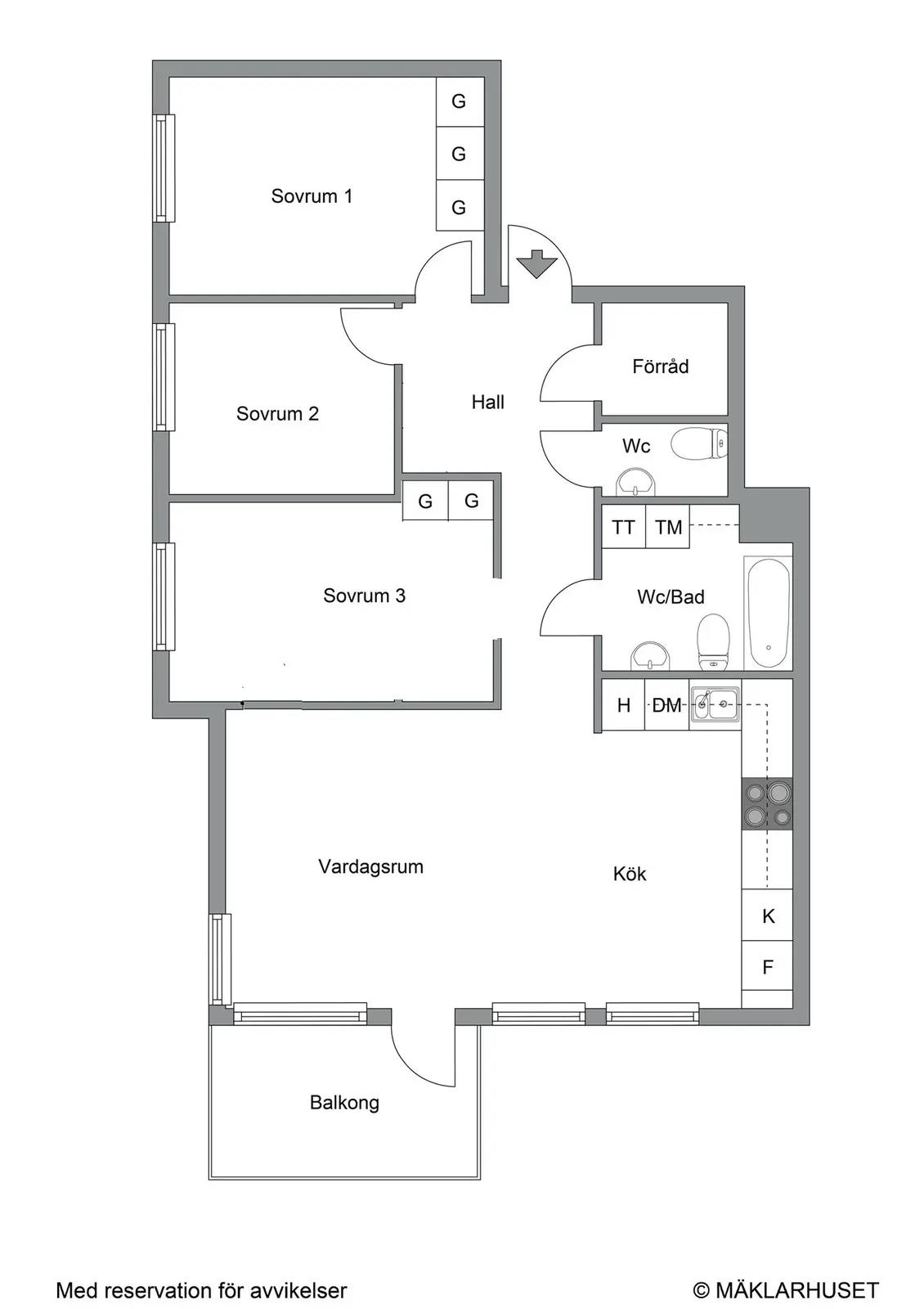 Floor plan for Fredsgränd 11