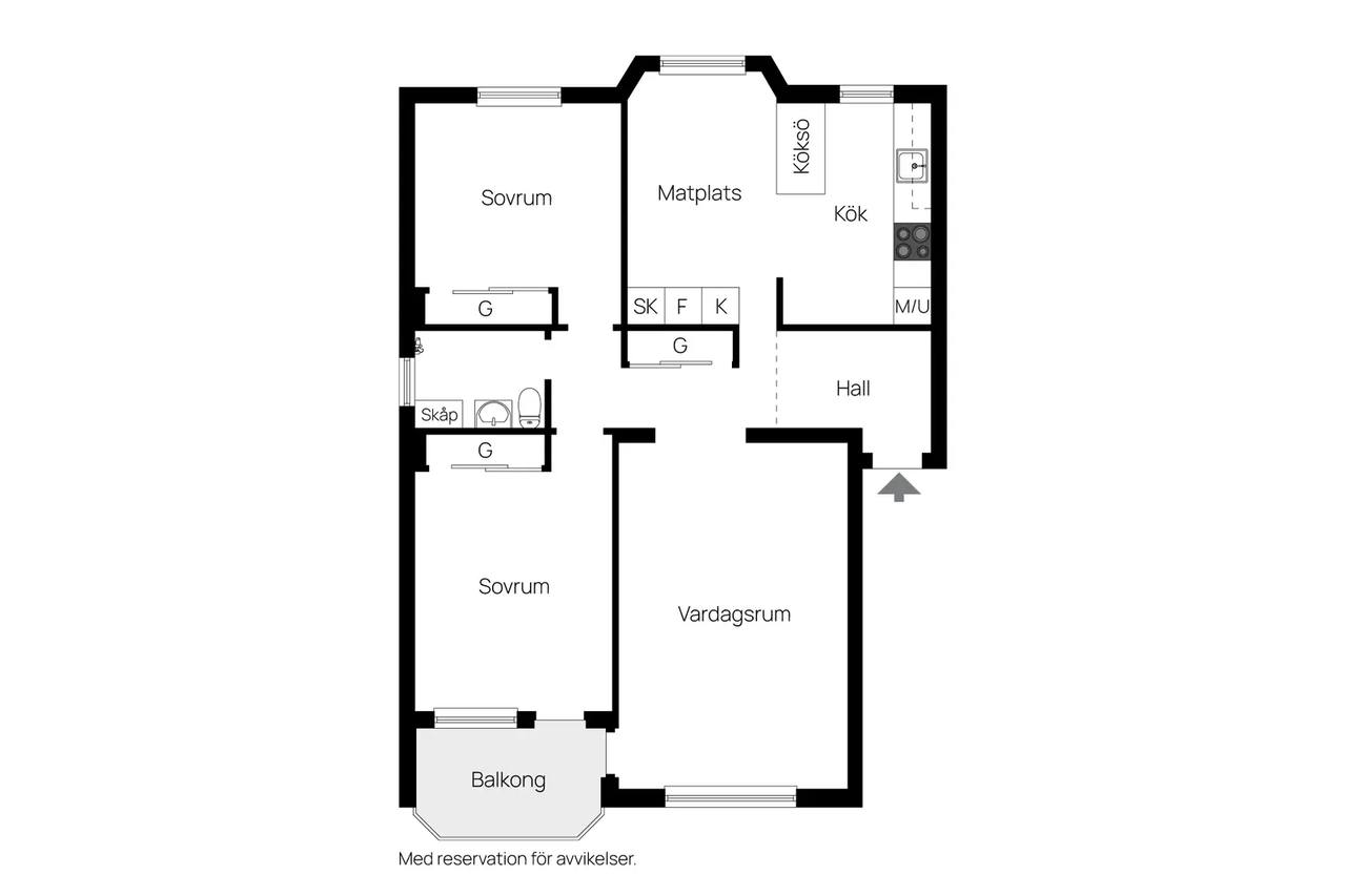 Floor plan for Skarbogatan 8