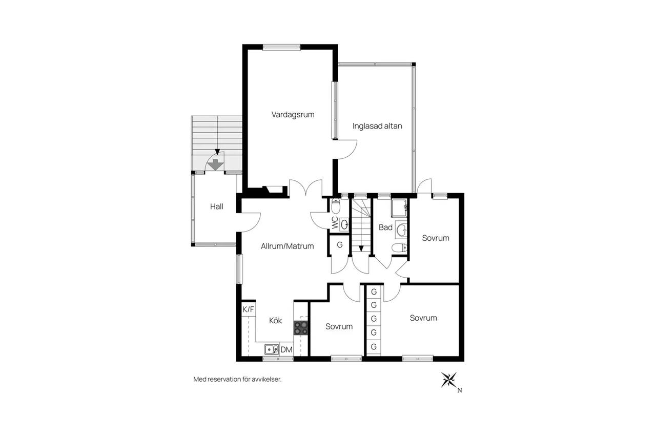 Floor plan for Oktobervägen 6