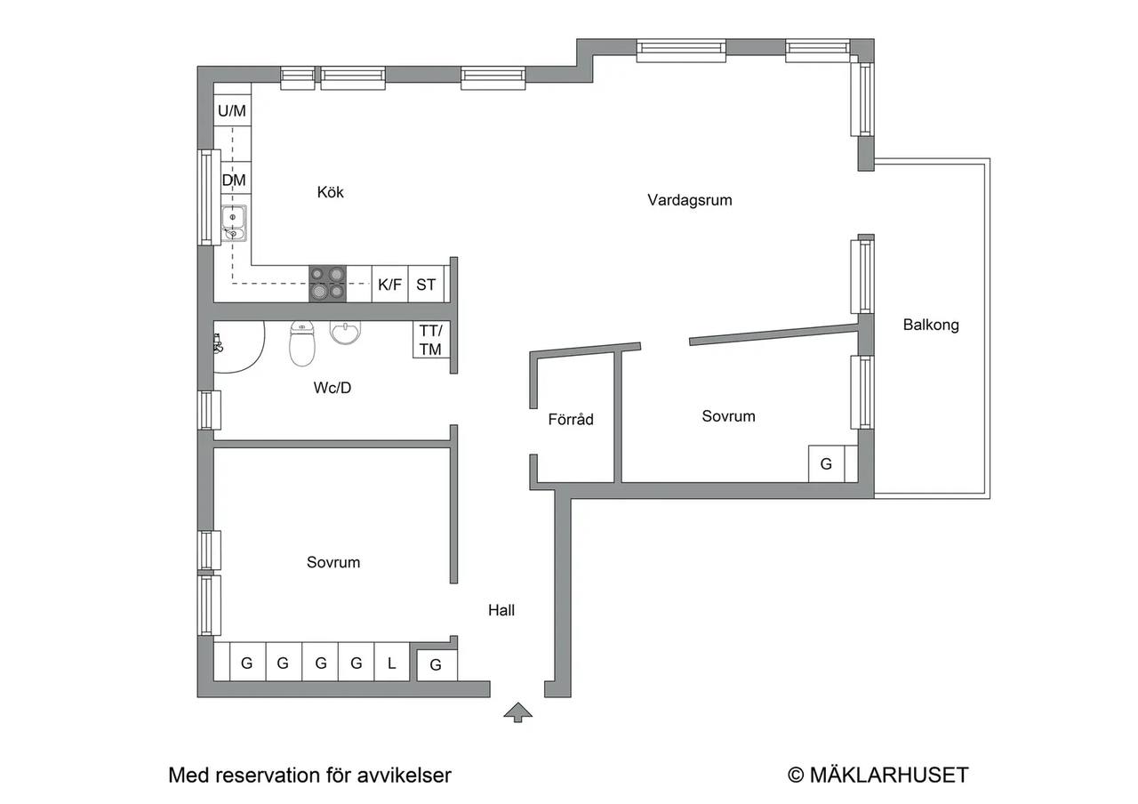 Floor plan for Tulegatan 5