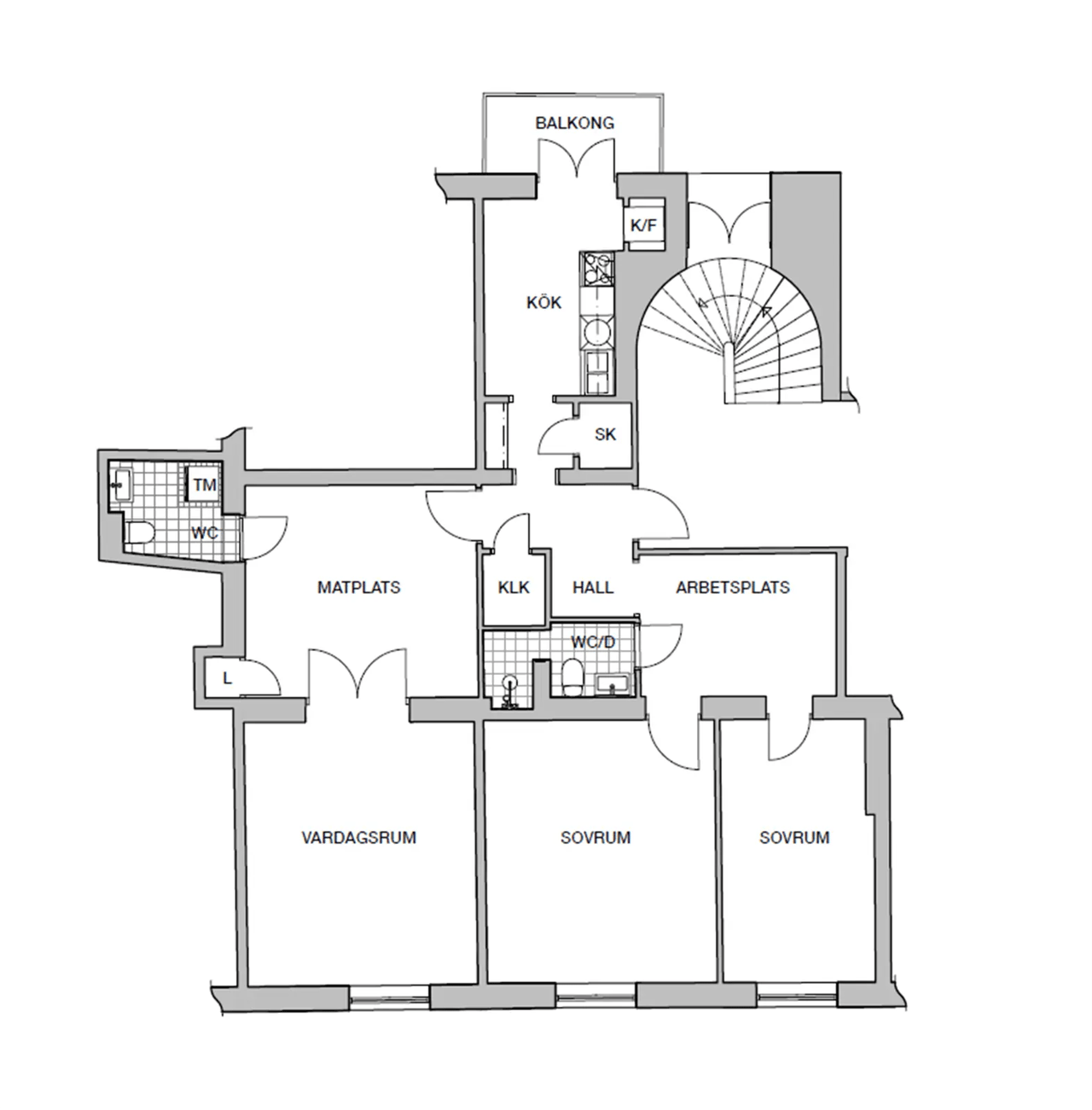 Floor plan for Fredsgatan 19