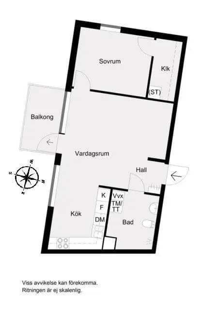 Floor plan for Kista alléväg 33, vån 5