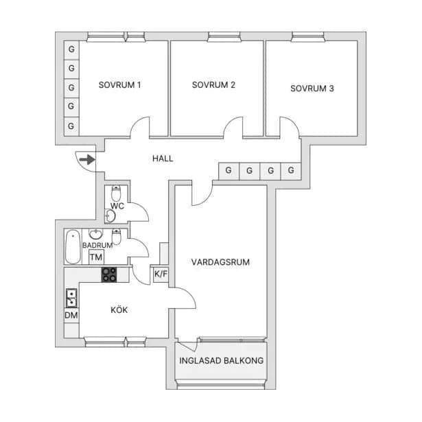 Floor plan for Kungssätravägen 34