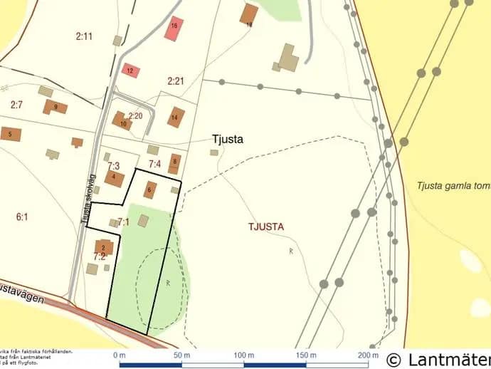 Planritning för Tjusta skolväg 6