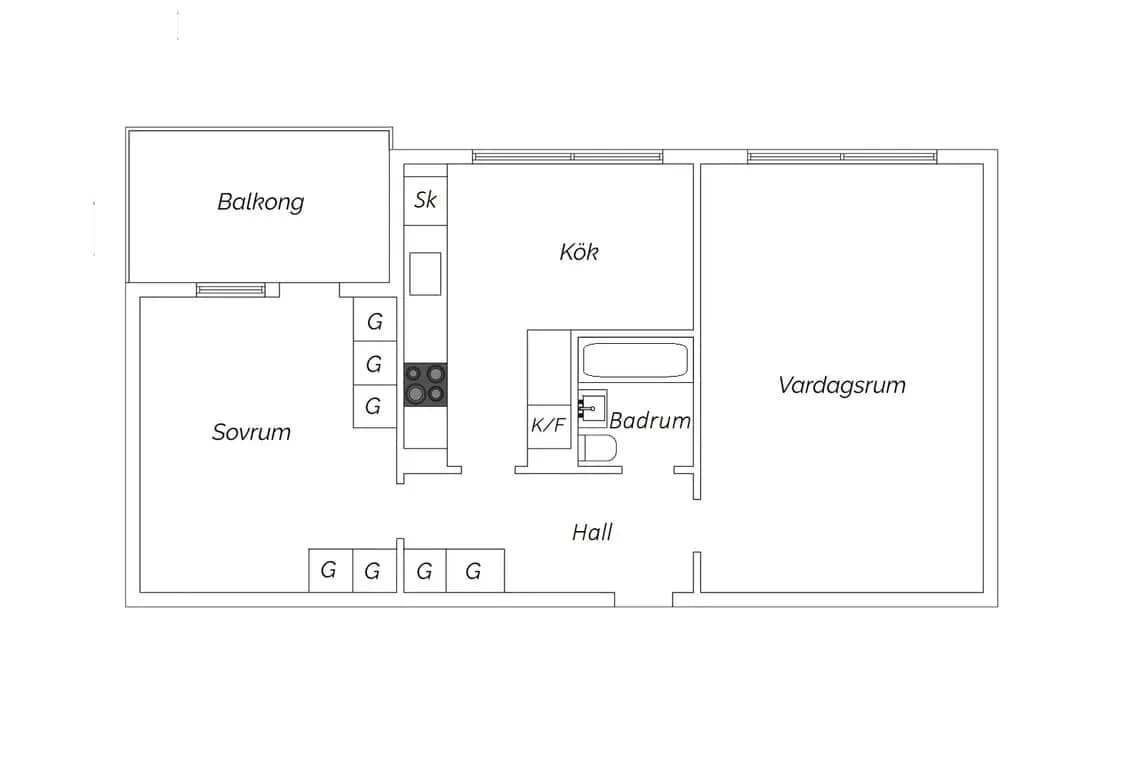 Floor plan for Producentgatan 13