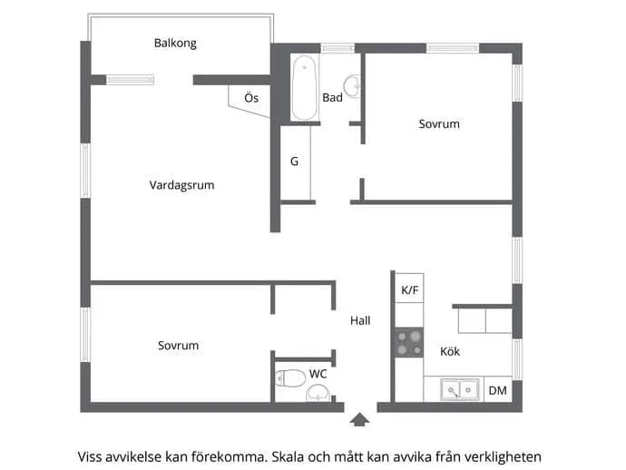 Floor plan for Hagelstavägen 12