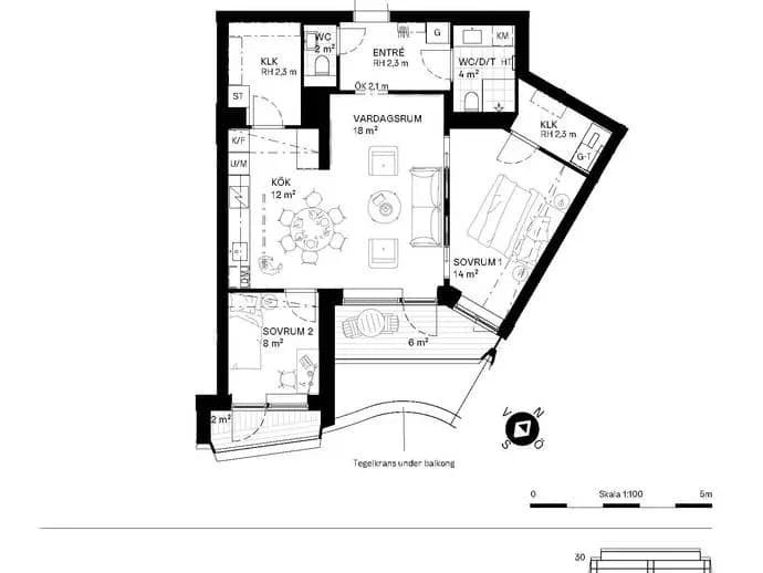 Floor plan for Gasverksvägen 6F