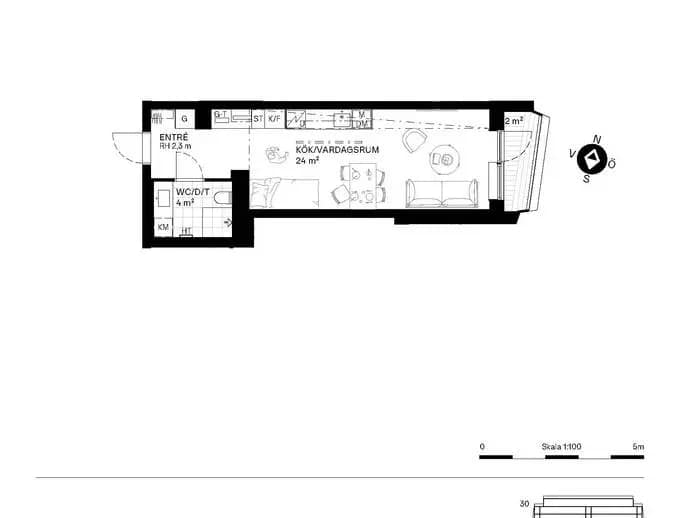Planritning för Gasverksvägen 6F