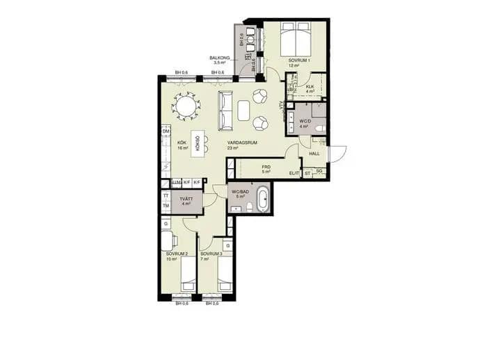 Floor plan for Emelies gata 10