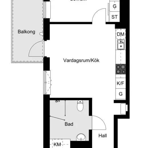 Floor plan for Älvsjövägen 28, vån 3