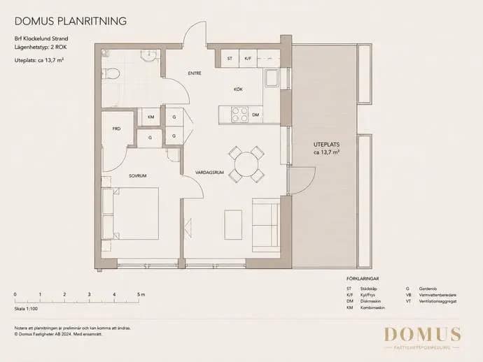 Planritning för Klockelundsvägen 14