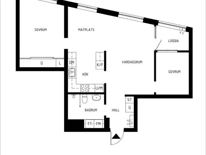 Floor plan for Borgarfjordsgatan 21A
