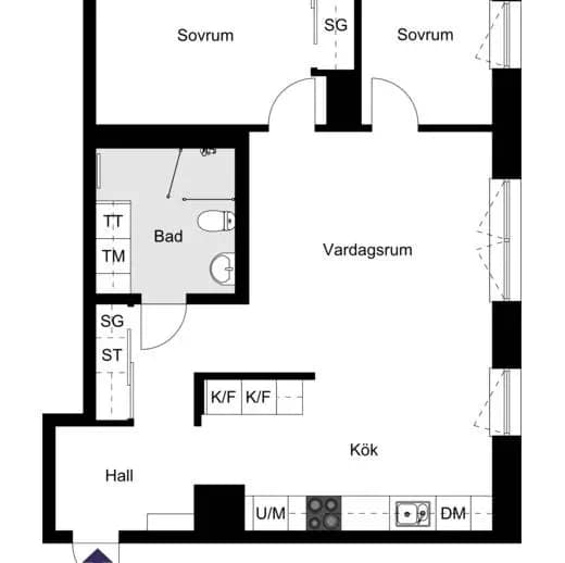 Floor plan for Älvsjövägen 28, bv
