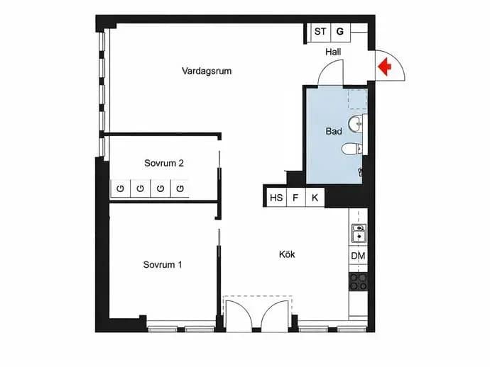 Planritning för Östersundsgatan 7, 3 tr