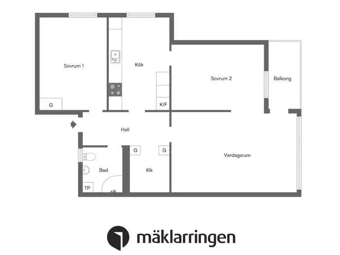 Planritning för Mirabellbacken 9, 3tr