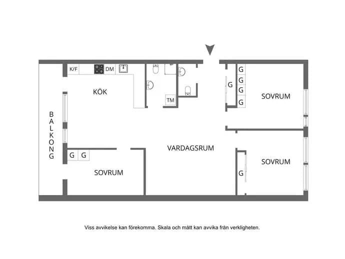 Floor plan for Valhallavägen 148D