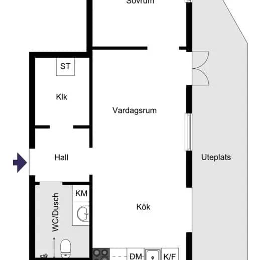 Planritning för Kratsbodavägen 50A