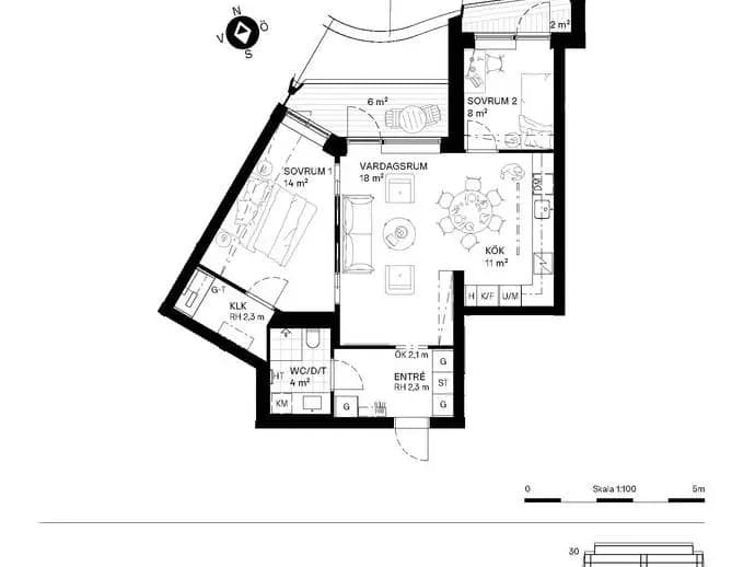 Floor plan for Gasverksvägen 6F