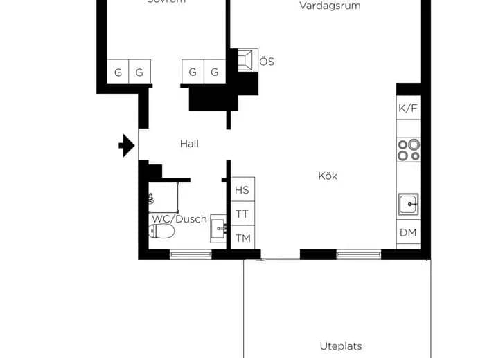 Floor plan for Brahegatan 23A