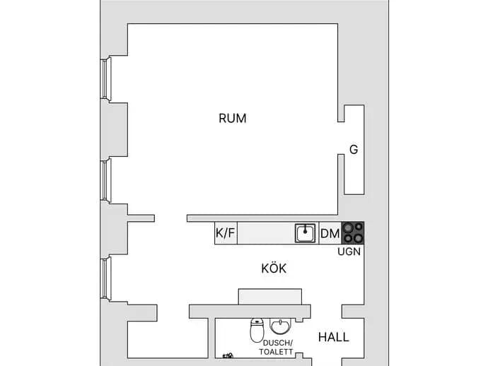 Floor plan for Krukmakargatan 38