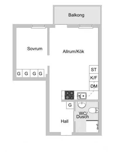 Planritning för Klockhammarsgränd 4