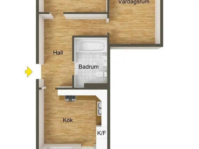Planritning för Bäverdammsgränd 84