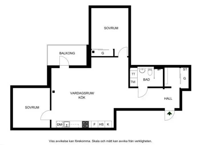 Floor plan for Sandhamnsgatan 75B