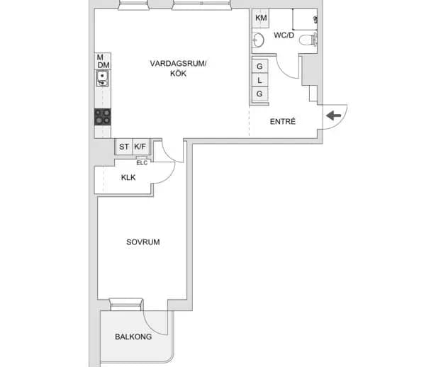 Planritning för Perstorpsvägen 112B, 4tr