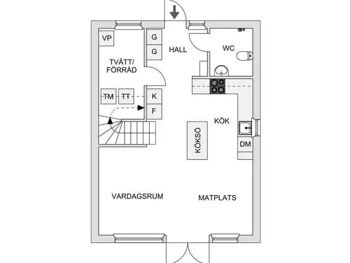 Planritning för Sparreholmsvägen 15A